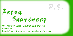 petra vavrinecz business card